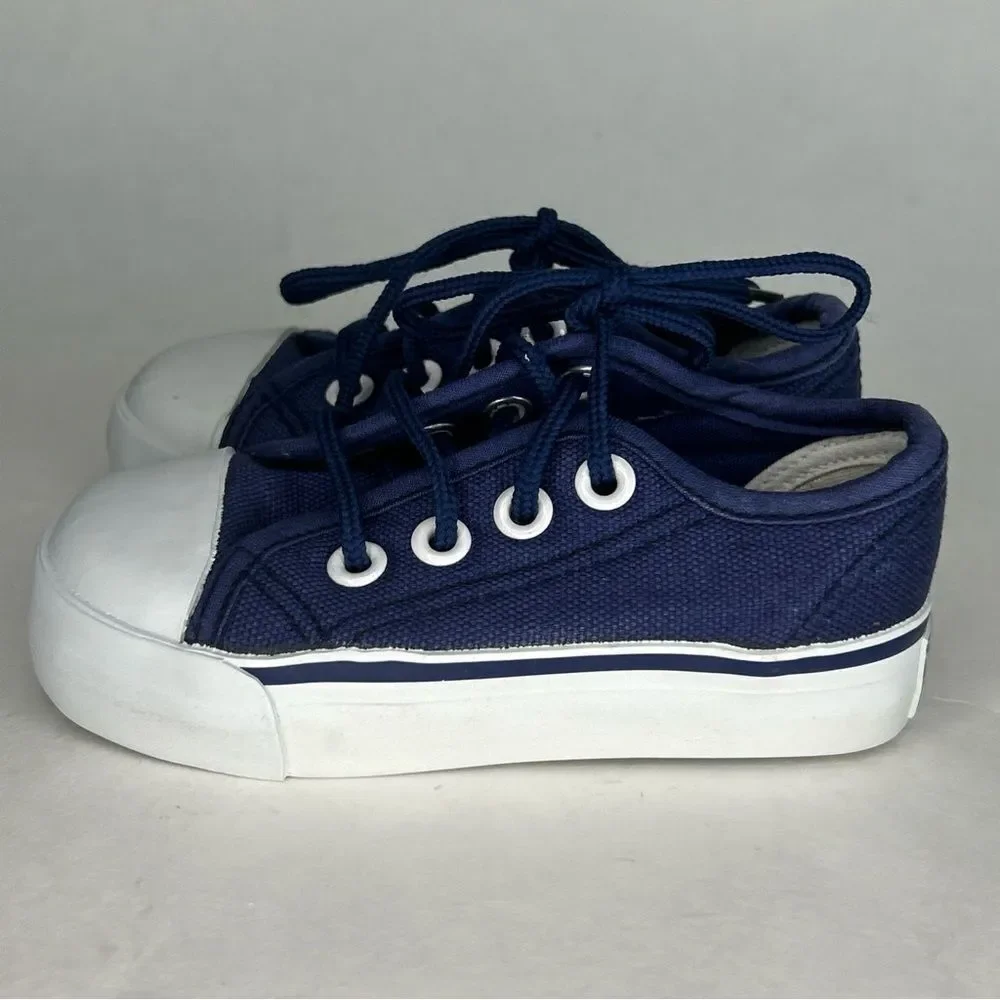 Gymsports Gymboree Slip On Sneaker Blue White Lace Up Size 5 Kids